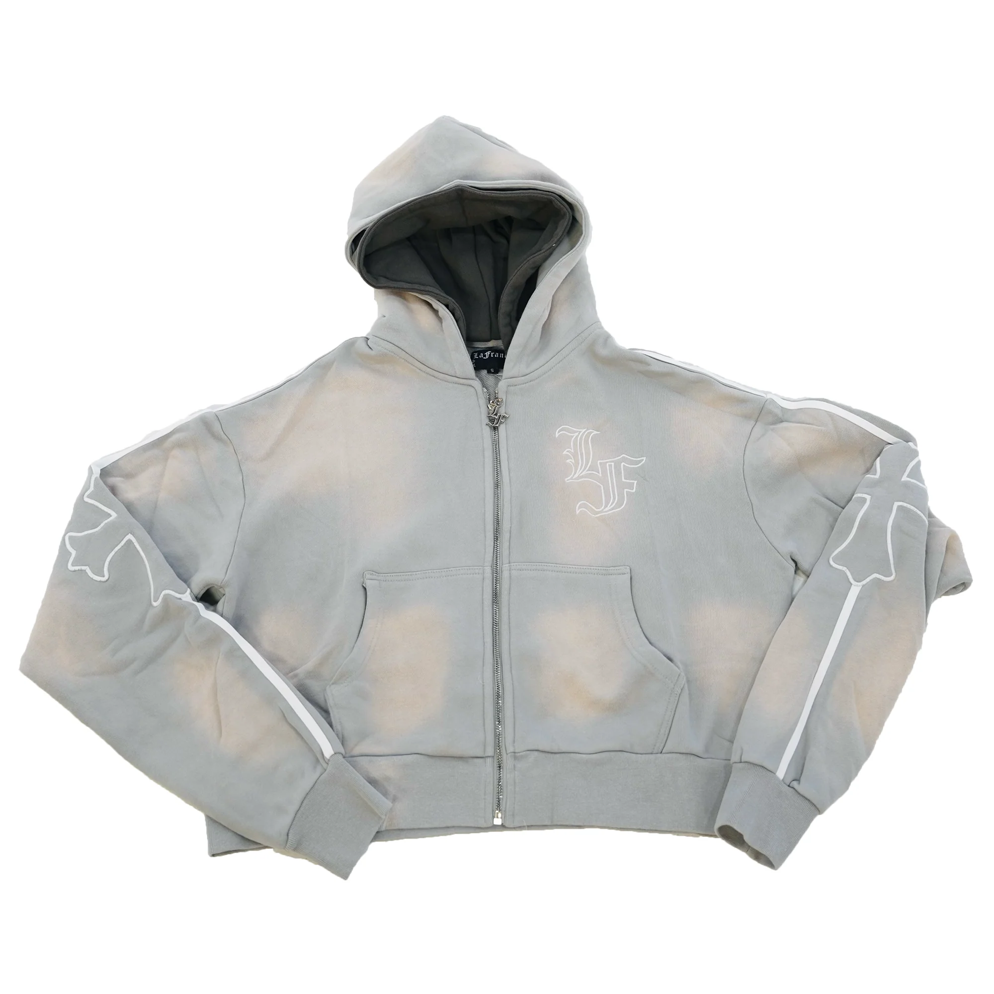 Cross Double Hood Crop Zip Up - Image 5